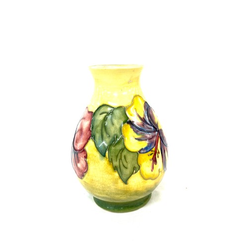 530 - Yellow Moorcroft small vase, overall height 5.5 inches, good overall condition, crazing to paint wor... 