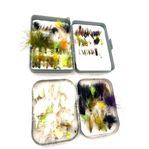 82 - Selection of approximately 60 trout flies, box of approximately 50 de-barbed flies