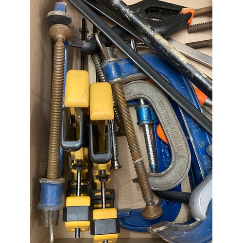 277 - Large selection of G clamps, quick grip clamps, table vice etc