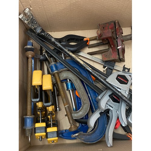 277 - Large selection of G clamps, quick grip clamps, table vice etc