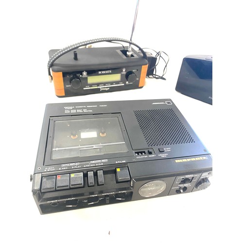 77 - Selection of radios to include Roberts, Philips etc with leads, untested