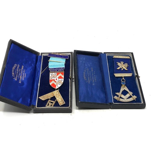 440a - 2 silver masonic jewels