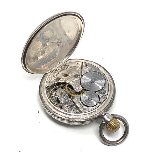 442 - Antique silver open face waltham mass pocket watch the watch is not  ticking