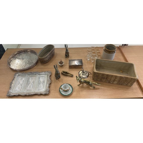 311 - Large selection of miscellaneous includes glassware, metal ware, pottery etc