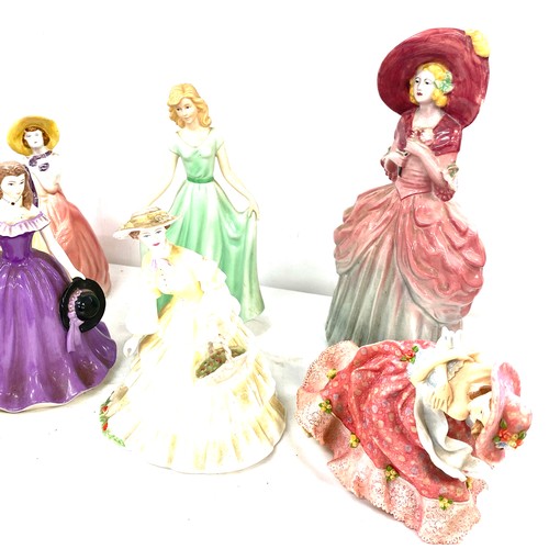 176 - Coalport  Strawberry Fayre lady, 3 Leonardo collection ladies, plus un-named ladies