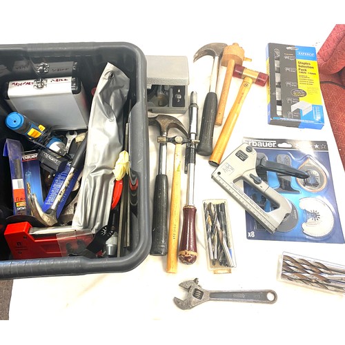300 - Selection of hand tools to include hammers, drill bits, staplers etc
