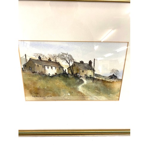 47 - Signed Framed painting by Bob Armstrong dykehead, nenthead, cottage on a hill, frame measures approx... 