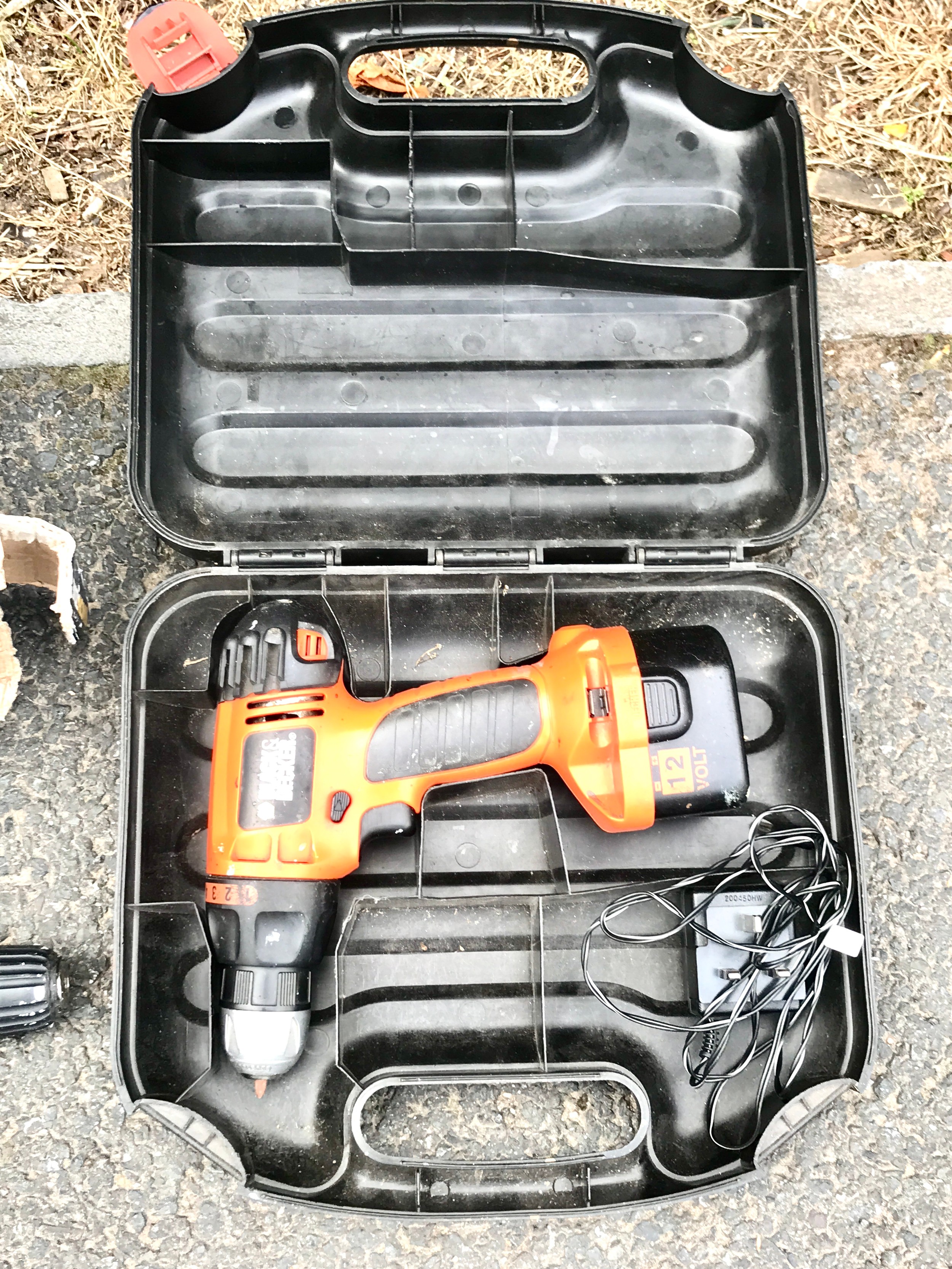Two cordless drills one black and decker model number CD12C