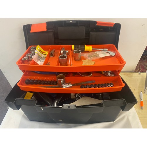 296 - Plastic tool box with contents