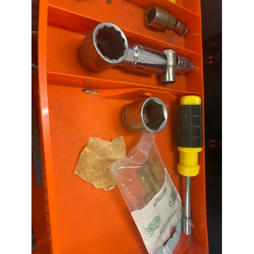 296 - Plastic tool box with contents