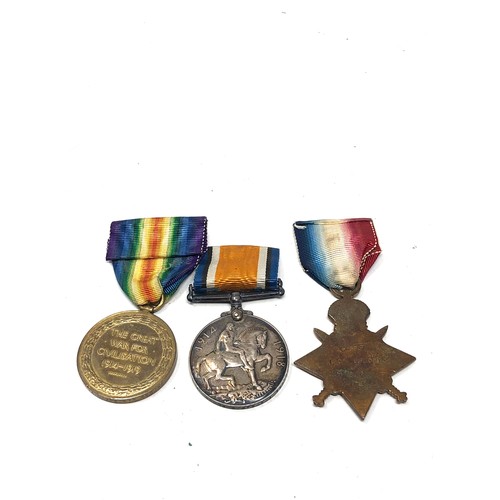 467 - WW1 Mons star trio medals to s-6837 l/cpl -t.s.sgt b.flood A.O.C