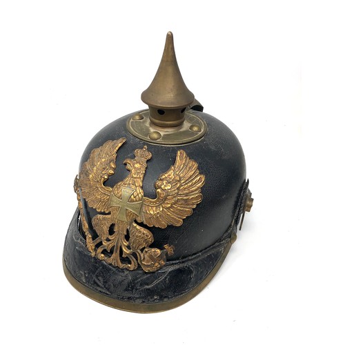 469 - Antique german /prussian pickelhaube with iron cross 1813 helmet plate