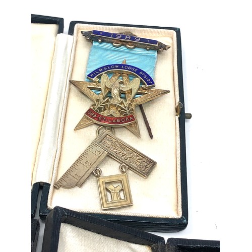 468 - 3 boxed silver masonic jewels