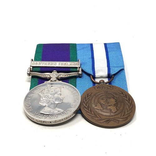 478 - E.R 11 mounted medal pair C.S.M northern ireland to 23954122 l/cpl a.c bridgeman r.e