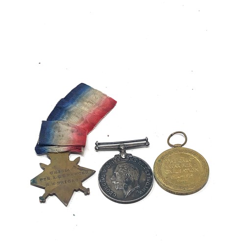 470 - ww1 1914 mons star trio to ch 18148 pte a.g spencer r.m brigade .