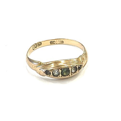 108 - 9ct Gold 5 stone set ring, Ring size approx Q, total weight 1.2g