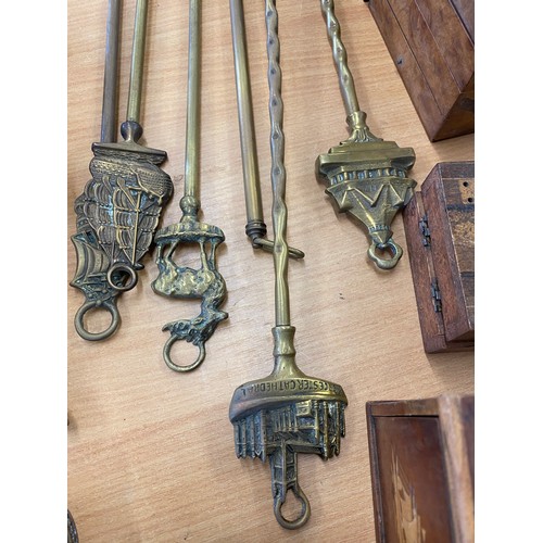 285 - Selection of metal ware, wooden boxes, brass ware, pewter ware etc