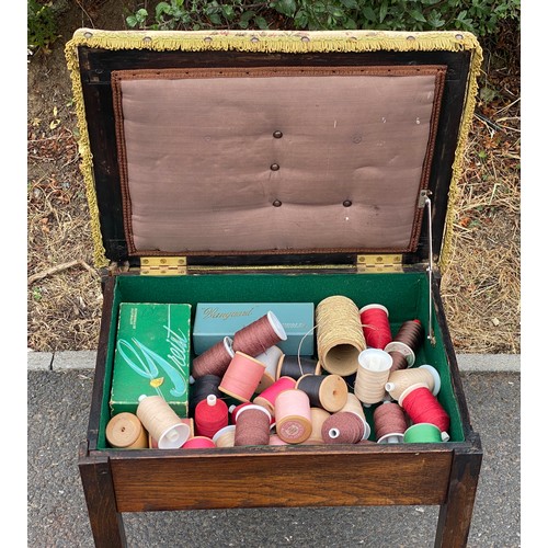 302 - Sewing stool and contents