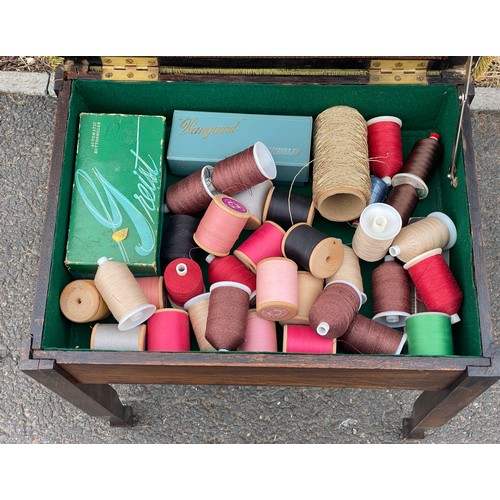 302 - Sewing stool and contents
