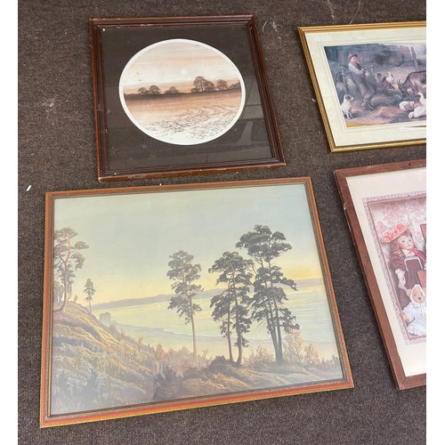 8 - Selection of 4 framed prints, largest measures approx 21inches by 26.5inches