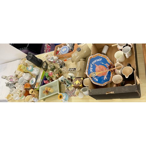 288 - Large selection of miscellaneous includes pottery, wooden box, jugs etc