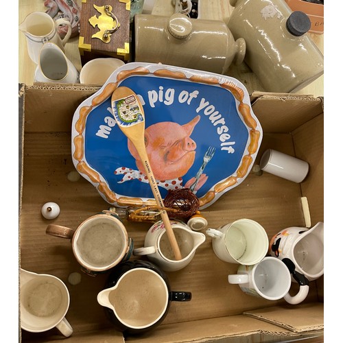 288 - Large selection of miscellaneous includes pottery, wooden box, jugs etc