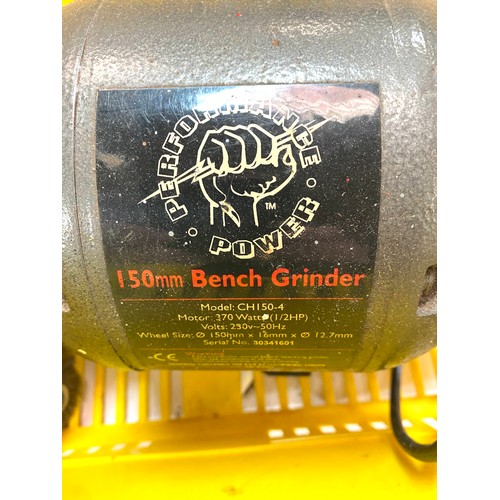 198 - Performance bench grinder 150mm, untested