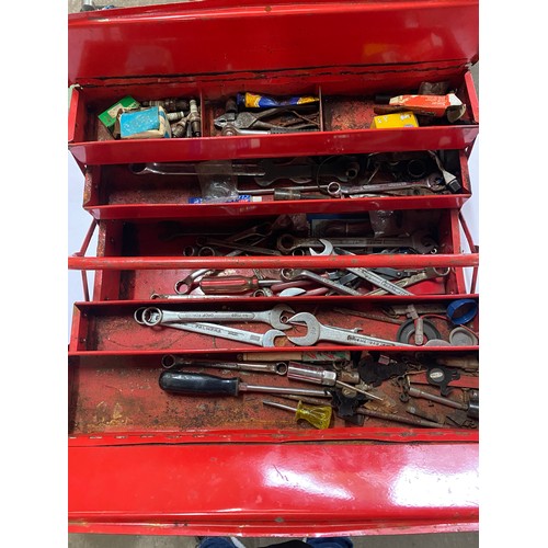 271 - Metal tool box with contents
