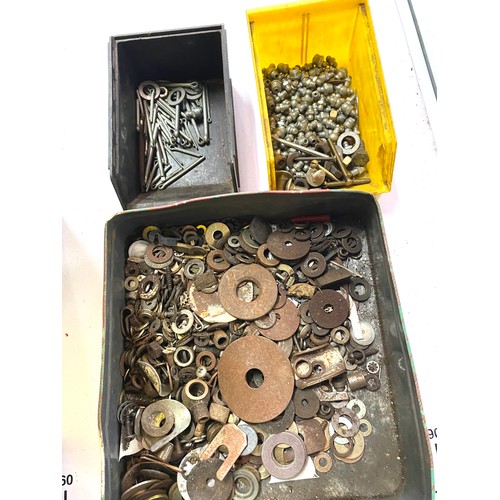 297 - Assorted box of washers, nuts and bolts