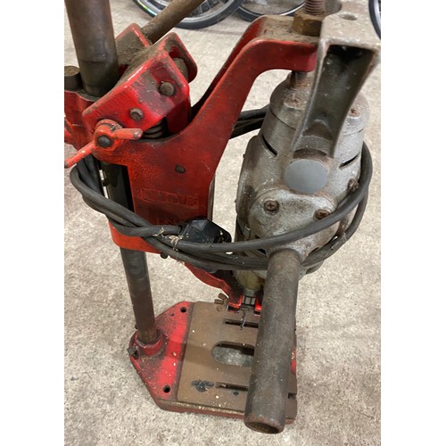 185 - Pillar drill compelte with electric drill and accessories, untested