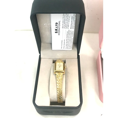 326 - Selection of boxed ladies wristwatches, untested