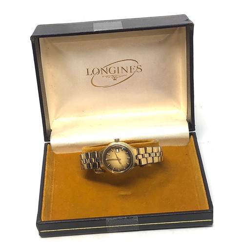 446 - Boxed vintage gents longines wristwatch in working order