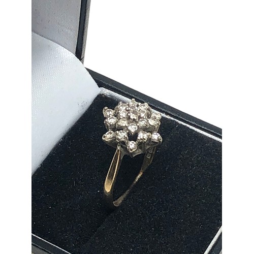 236 - 9ct gold vintage diamond cluster dress ring (2.6g)