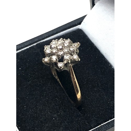 236 - 9ct gold vintage diamond cluster dress ring (2.6g)