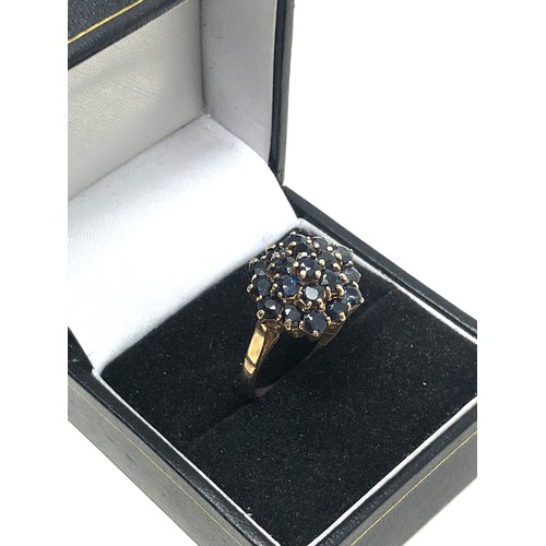 342 - 9ct gold vintage sapphire  ring (3.9g)