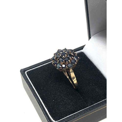 342 - 9ct gold vintage sapphire  ring (3.9g)