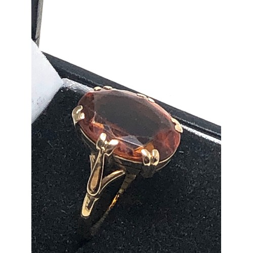 339 - 9ct gold vintage citrine cocktail ring (4.2g)