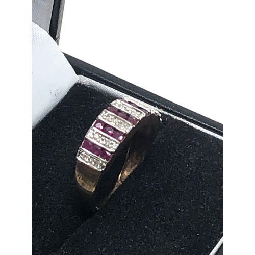 280 - 9ct gold ruby & diamond ring (3.1g)