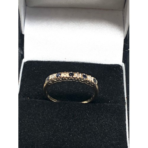 268 - 9ct gold sapphire & diamond  ring (1.4g)