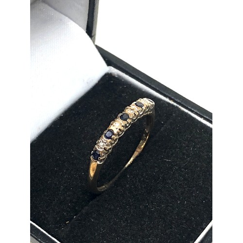 268 - 9ct gold sapphire & diamond  ring (1.4g)