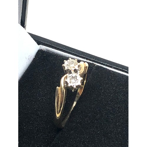 332 - 9ct gold diamond  ring (2.5g)