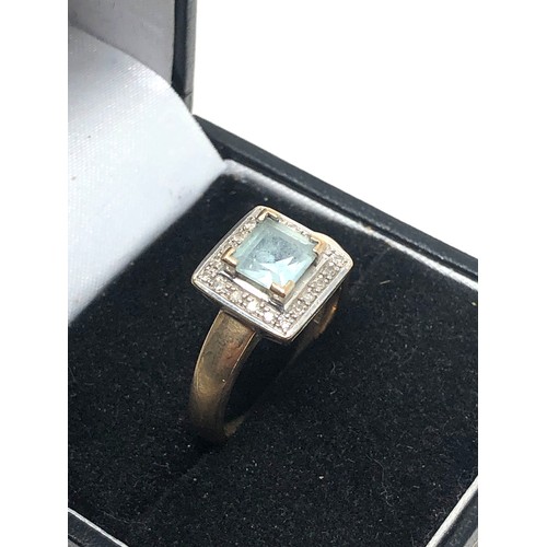 191 - 9ct gold diamond topaz ring (3.8g)