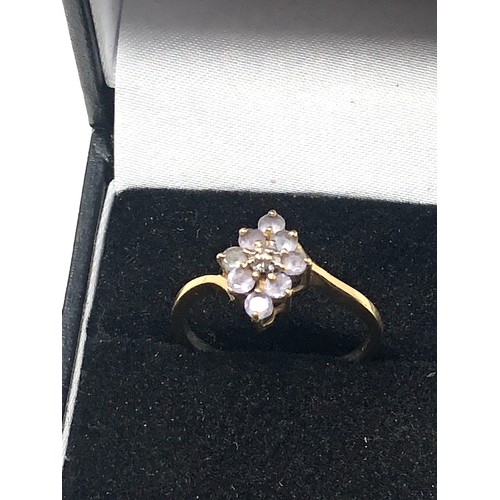 137 - 9ct gold diamond & tanzanite  ring (2g)