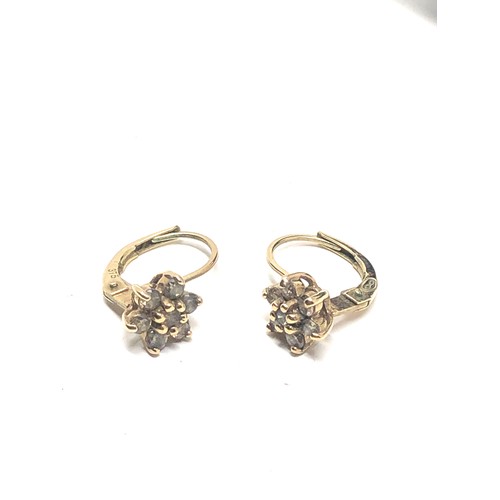 171 - 9ct gold diamond earrings (1.4g)