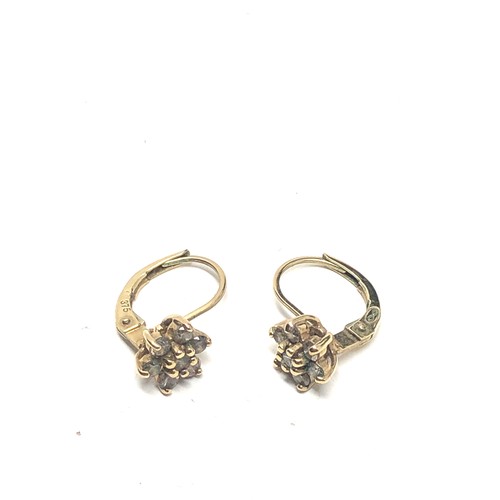 171 - 9ct gold diamond earrings (1.4g)