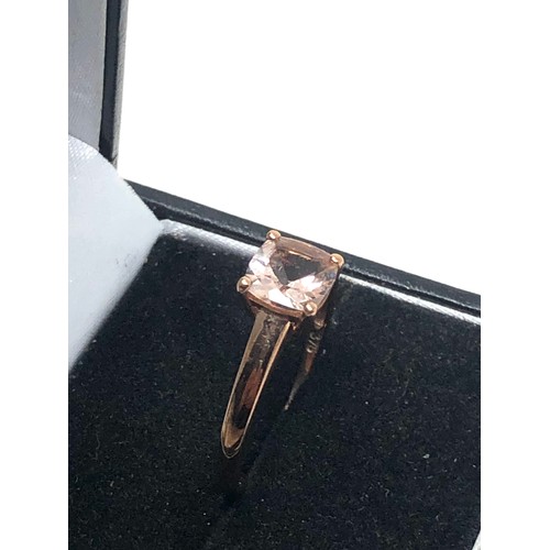 125 - 9ct rose gold morganite solitaire ring (2.1g)