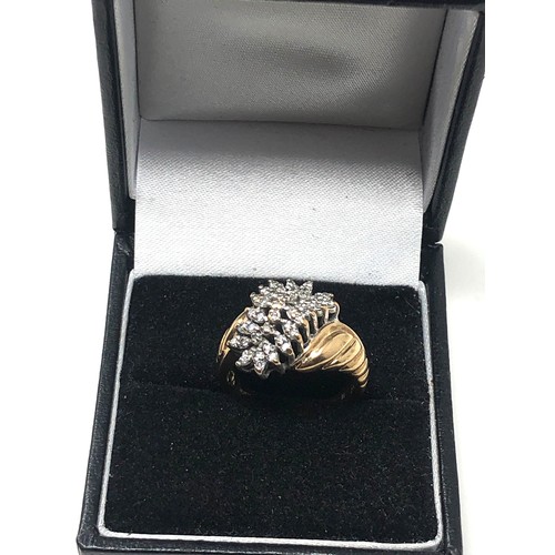 151 - 9ct gold diamond fronted ring (4g)