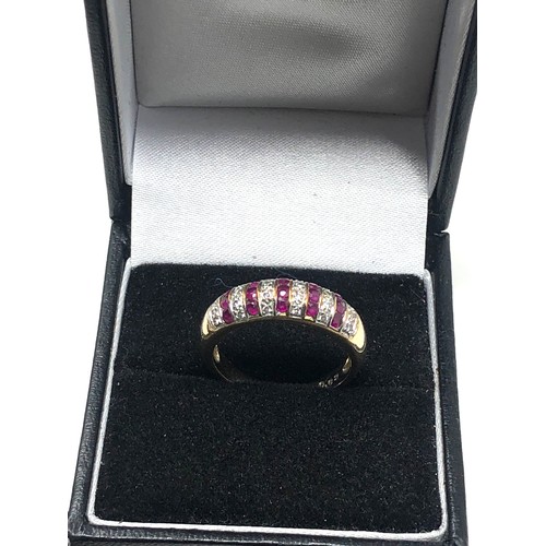 149 - 9ct gold ruby & diamond ring (3.1g)