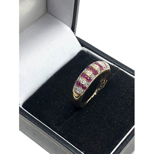 149 - 9ct gold ruby & diamond ring (3.1g)