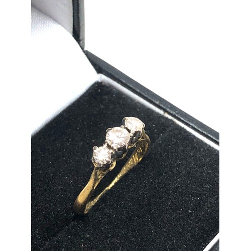 145 - 18ct gold diamond ring (2g)